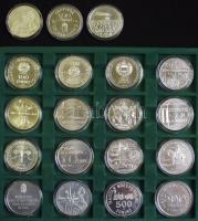 Nagyon szép gyűjtemény, forint emlékveretek, összesen 19db: 1972. 100Ft Ag "Budapest" T:BU...