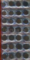 Magyar és osztrák fillér gyűjtemény klf évszámokkal, közte 2db 1P Ag. Az egész 3db berakóba rendezve, összesen 333db érme, érdemes átnézni. T:vegyes