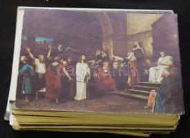 281 db modern, Művészeti témájú képeslap, festmények, szobrok, stb.; sok megíratlan / 281 Art postcards