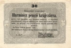 1849. 30Kr "Kincstári utalvány" T:I-