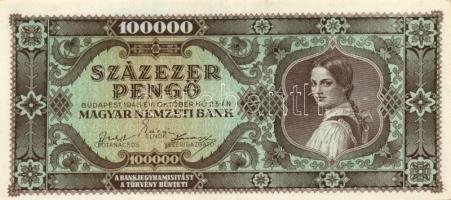 1945. 100.000P (3x) egymásutáni páros sorszámkövetés T:II