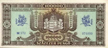 1945. 100.000P (3x) egymásutáni páros sorszámkövetés T:II