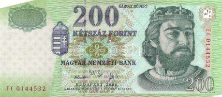 2006. 200Ft (2x) egymásutáni sorszámmal T:I