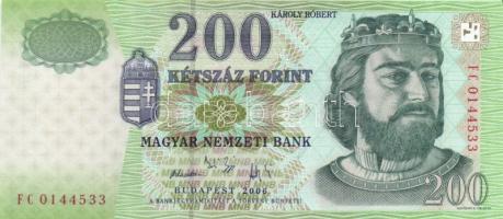 2006. 200Ft (2x) egymásutáni sorszámmal T:I