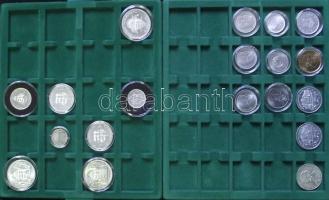 50db-ból álló ezüst-és fémpénz gyűjtemény kivehető tálcás éremtartó dobozban: 1800S 3Kr + 1851G 2Kr ...