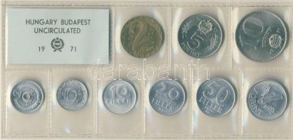 1971. 2f-10Ft 9db klf érmés forgalmi sor fóliatokban T:1