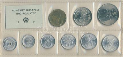 1981. 2f-10Ft 9db klf érmés forgalmi sor fóliatokban T:1