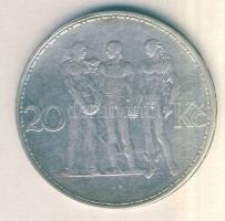 Csehszlovákia 1933. 20K Ag "Ipar, mezőgazdaság, üzlet" T:2-