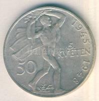 Csehszlovákia 1948. 50K Ag "Prágai felkelés" T:2