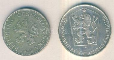 Csehszlovákia 1928. 5K Ag + 1964. 10K Ag "Szlovák felkelés" T:2-,2