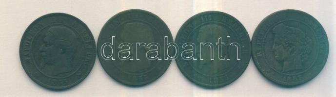 Franciaország 1855A,BB,W 5c (3x) "III.Napóleon" + 1883. 10c T:2-,3