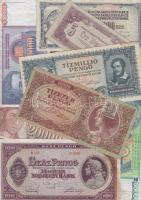 Vegyes bankjegy tétel, összesen 62db, magyar koronák, pengők, forintok, jugoszláv, lengyel, csehszlo...