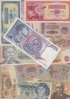 Vegyes bankjegy tétel, összesen 62db, magyar koronák, pengők, forintok, jugoszláv, lengyel, csehszlo...