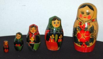 Régi 5 részes orosz matrjoska baba