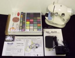 Elco EL-401C típusú 2 sebességes varrógép új állapotban, minden tartozékkal és cérnakészlettel eredeti dobozban