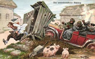 Interrupted rest, automobile, humour s: Arthur Thiele