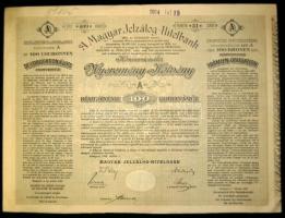 1906. A Magyar Jelzálog Hitelbank Konverzionális Nyeremény-Kötvény részkötvénye 100K-ról magyar, német és francia nyelven