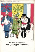 Crippled Entente, WWI propaganda, Lustigen Blätter s: Triér