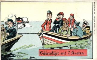 WWI Central powers political propaganda, humour, Lustigen Blätter s: Bahr