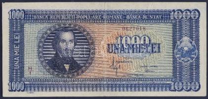 Románia 1950.9.20. 1000L T:II-(hajtásnál apró papírszakadás)