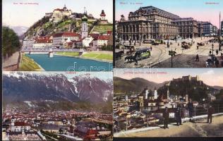 4 db jó minőségű, háború előtti osztrák városképes lap / 4 Austrian town-view postcards