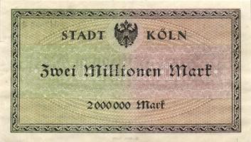 Német Birodalom/Weimari Köztársaság/Köln 1923. 2.000.000M Adenauer aláírásával T:I-