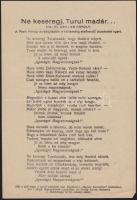 "Ne keseregj, Turul madár..." irredenta vers 1936-os műsor szórólapján