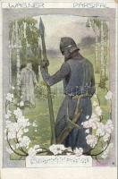 Wagner´s Parsifal illustration with sheet music, artist signed