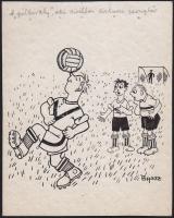 3 db Byssz Róbert karikatúra, tus-papír, jelzett