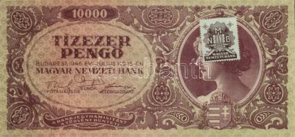 1945. 10.000P (2x) MNB bélyeggel, sorszámkövetők T:II