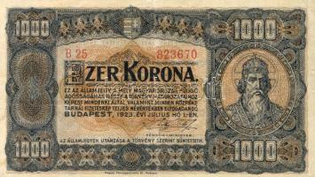1923 1000K nyomdajelzéssel T:II