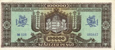 1945. 100.000P (2x) feltűnően eltérő színváltozatok 
T:II,III