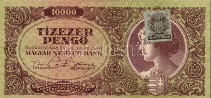 1945. 10.000P (2x) MNB bélyeggel, színváltozatok T:III szép papír