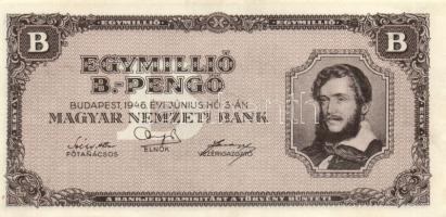 1946. 1.000.000BP (5x) eltolódott elő-és hátlapi nyomattal T:I,II