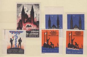 1934-1938 Szegedi Szabadtéri játékok 6 klf levélzáró