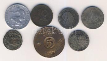 7db klf érme, közte római follis, finn 5Ö, és osztrák ezüstök T:vegyes