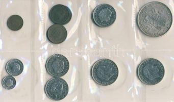 1940-2005. Kis európai fémpénz gyűjtemény, Dánia, Hollandia, Belgium, Törökország pénzei, összesen 4...