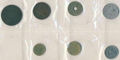 1915-1997. Kis nyugat-európai fémpénz gyűjtemény, Franciaország és Nagy-Britannia pénzei, összesen 4...