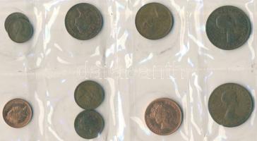 1915-1997. Kis nyugat-európai fémpénz gyűjtemény, Franciaország és Nagy-Britannia pénzei, összesen 4...