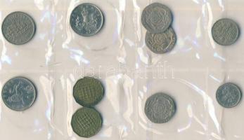 1915-1997. Kis nyugat-európai fémpénz gyűjtemény, Franciaország és Nagy-Britannia pénzei, összesen 4...