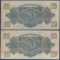 1944. 20P "Vörös Hadsereg" (2x) egymás utáni sorszámmal T:I