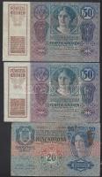 1912. 100K + 1913. 20K (2x) + 1914. 50K (2x) T:III,III-