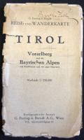 1932 Freytag Berndt: Tirol, Vorarlberg és a Bajor-Alpok térképe (föld) szakadt borítóval / Map of Ti...