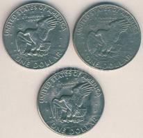 USA 1972-78. 1$ "Eisenhower" (3x) T:2,2- k. ph
