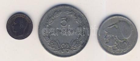 Görögország 1869BB 1L + 1926. 2Dr + 1930. 5Dr T:2,3