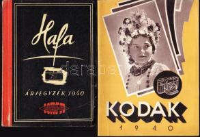 4 db régi fényképezőgép-katalógus:  Rolleiflex (2x), Hafa, Kodak