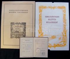 1964 TSZ tagsági könyv + 2 db (1959/1961) kitöltetlen Termelőszövetkezeti belépési nyilatkozat