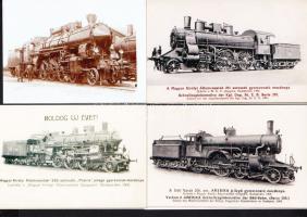 10 db fotó modern nagyítása régi magyar gőzmozdonyokról