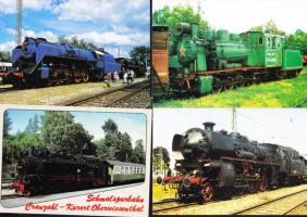 15 db javarészt használatlan közép-európai gőzmozdonyos képeslap