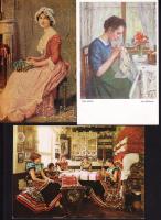 9 db javarészt használatlan folklór képeslap, közte néhány régi is